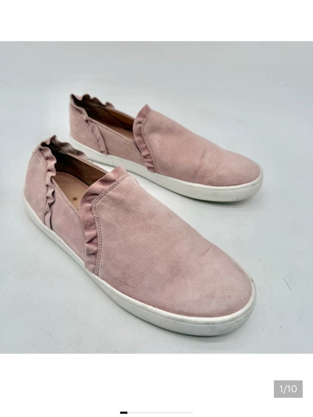 Kate Spade Blush Pink Ruffle Slip-On Sneakers